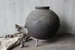Hoffz Interior stenen ronde kruik op standaard 43x35cm, Ophalen of Verzenden, Nieuw