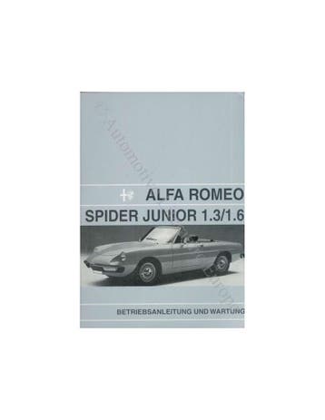 1972 ALFA ROMEO SPIDER 1300 1600 JUNIOR INSTRUCTIEBOEKJE