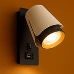 Bedlamp Zwart/ wit | Tulip | USB+C oplaadpoort, Ophalen of Verzenden, Nieuw, Modern