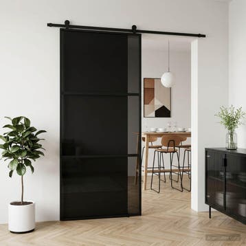 vidaXL Schuifdeur 102 x 205 cm Gelaagd Glas en Aluminium, Doe-het-zelf en Verbouw, Verzenden, Nieuw