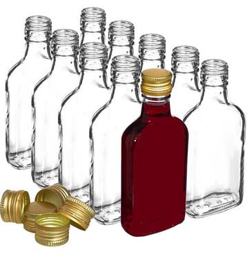 Glazenflesjes Drupke 200ml (10 stuks), Glas, Goud, Nieuw, Ophalen of Verzenden