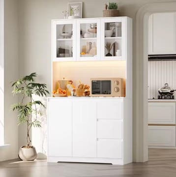 Keukenbuffetkast 100×38,5×180 cm met LED en Stopcontacten, Huis en Inrichting, Verzenden, Nieuw