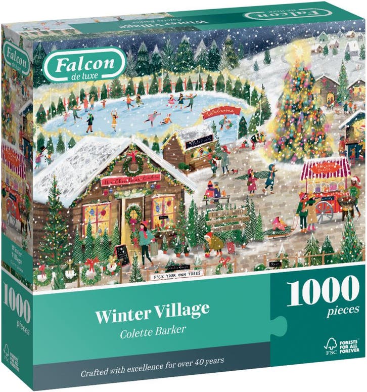 Winter Village Puzzel (1000 stukjes) | Falcon - Puzzels, Hobby en Vrije tijd, Denksport en Puzzels, Nieuw, Verzenden