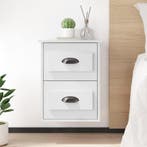 vidaXL Nachtkastje wandgemonteerd 41,5x36x53 cm wit, Huis en Inrichting, Slaapkamer | Nachtkastjes, Minder dan 45 cm, Verzenden