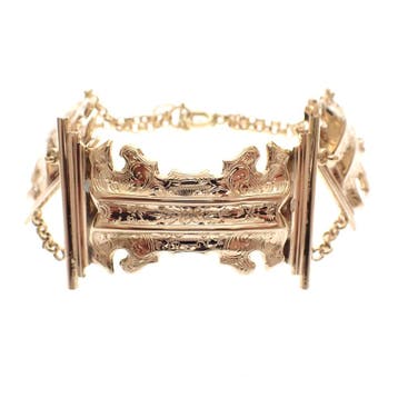 Antiek gouden armband van bijbel slot uit 1858, Ophalen of Verzenden, Gebruikt, Goud, Goud