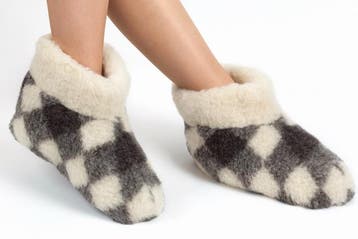 WoolWarmers Dolly Sloffen – Geblokt Design – 100% Wol –...., Kleding | Dames, Schoenen, Nieuw