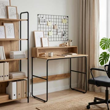 vidaXL Bureau met opbergruimte Artisanaal eiken 100 x 50 x, Verzenden, Nieuw
