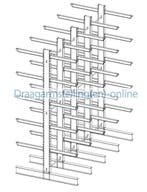 Draagarmstelling dubbel 4,0 m hoog en 1,2 m diep met 6 niv., Ophalen of Verzenden