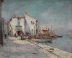 Vincent Manago (1880-1936) - Harbour of pittoresque village, Antiek en Kunst