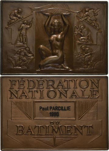 Bronzegussplakette ohne Jahr (1990) Frankreich-medaille e..., Verzenden