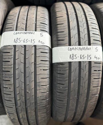 2x 185-65-15 Continental Zomer 2x 5mm €40 Per Band 185 65 15, Auto-onderdelen, Banden en Velgen, Ophalen, Gebruikt, 15 inch, 185 mm