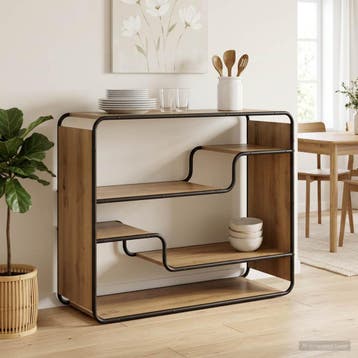 vidaXL Dressoir Artisanaal eiken 98 x 37.5 x 75.5 cm Bewerkt, Verzenden, Nieuw, Overige houtsoorten, Minder dan 50 cm