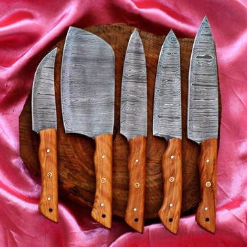 Keukenmes - Kitchen knife set - 653 - Staal, Hout,