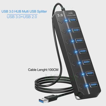 USB 3.0 Hub met 7 Poorten en 100cm Kabel - Breid uw Connecti, Verzenden, Nieuw