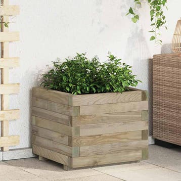 vidaXL Plantenbak verhoogd vierkant 50x50x40 cm hout, Verzenden, Minder dan 60 cm, Nieuw, Hout
