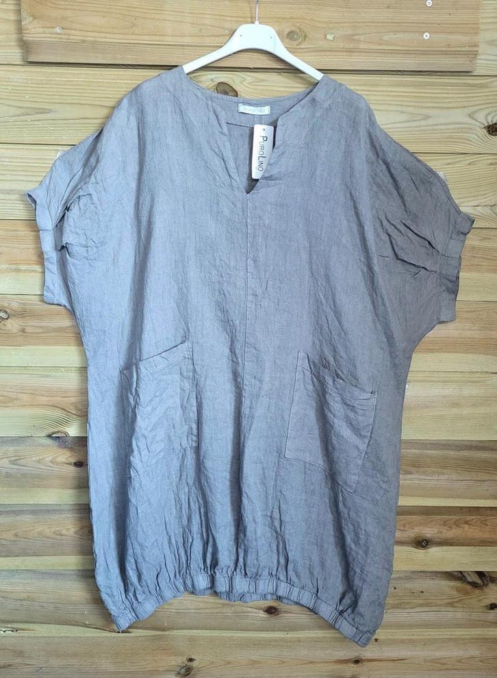 Comfortabele linnen jurk met zakken en raglan mouw , kleur, Kleding | Dames, Tops