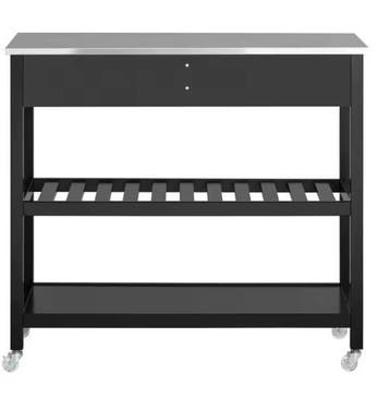 Keukenwagen 100 cm Zwart – RVS Blad met Lades & Planken, Verzenden, Nieuw