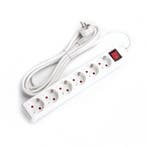 Tafelcontactdoos 6 voudig wit + RA + schakelaar - 1.5 meter, Ophalen of Verzenden, Nieuw