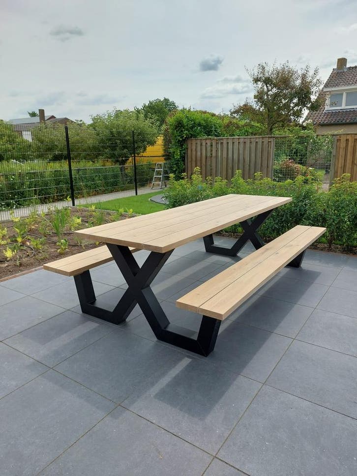 Picknick tafel eiken, Huis en Inrichting, Tafels | Eettafels, Nieuw, Verzenden