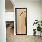 Stalen Binnendeur - 2 Vlaks rond - Matglas, Minder dan 80 cm, Binnendeur, Nieuw, Metaal