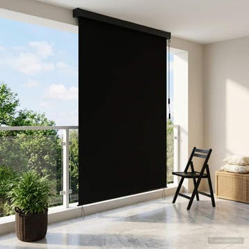 vidaXL Rolgordijn Zwart 60 x 250 cm Stof en Aluminium, Verzenden, Nieuw, Zwart