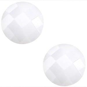 2 x Basic cabochon 10mm Wit opal (Cabochons en camée), Ophalen of Verzenden, Nieuw, Overige typen