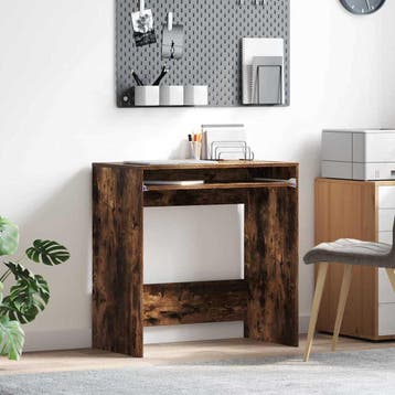 vidaXL Bureau Gerookt eiken Bewerkt hout 77.5 x 43 x 79 cm, Verzenden, Nieuw