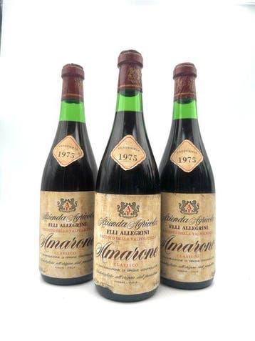 1975 Allegrini - Amarone della Valpolicella - 3 Flessen, Nieuw