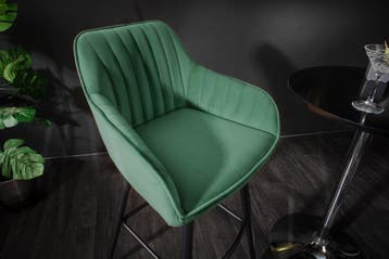 Elegante barkruk TURIJN smaragdgroen fluweel met decoratieve, Ophalen of Verzenden, Nieuw