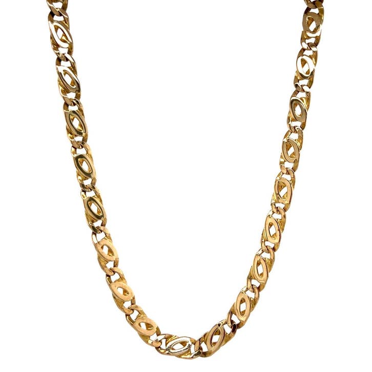 Gouden herencollier valkenoog 63.5 cm 14 karaat, Sieraden, Tassen en Uiterlijk, Kettingen, Goud, Zo goed als nieuw, Verzenden