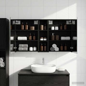 vidaXL Badkamerkastenset 3 st 120 x 14,5 x 70 cm Bewerkt, Huis en Inrichting, Tafels | Kaptafels, Verzenden, Nieuw
