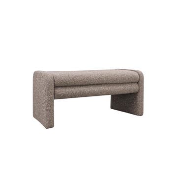 50% Korting: Eetkamerbank Neil bouclé bruin 100 cm, Ophalen, Zo goed als nieuw, Bruin