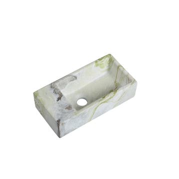 Fontein Mia 40.5x20x10.5cm marmerlook wit groen links zonder, Doe-het-zelf en Verbouw, Sanitair, Verzenden, Nieuw