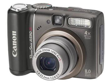 Canon PowerShot A590 IS Digitale Compact Camera - Zwart, Verzenden, Zo goed als nieuw