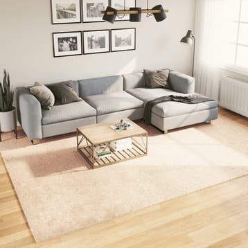 vidaXL Vloerkleed HUARTE laagpolig zacht wasbaar 240x340 cm, Verzenden, Nieuw, Beige