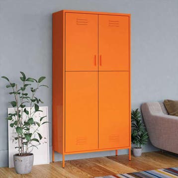 vidaXL Kledingkast 90x50x180 cm staal oranje, Verzenden, Nieuw