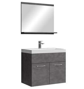 Badkamermeubel Montreal Set 02 60 x 35 cm Donker Grijs, Verzenden, Nieuw, Wastafelkast