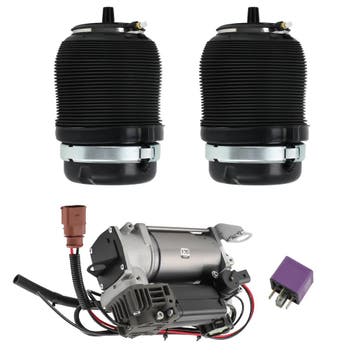 2x Luchtvering Veerpoten achter 4F0616001J met Compressor..., Verzenden, Nieuw, Audi