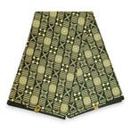 Afrikaanse wax print stof - Groen Bogolan Grid - 100% katoen, Ophalen of Verzenden, Nieuw