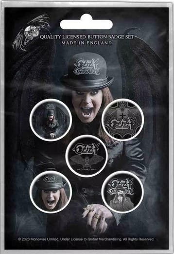 Ozzy Osbourne Button Ordinary Man officiële merchandise, Verzamelen, Ophalen of Verzenden, Nieuw, Kleding