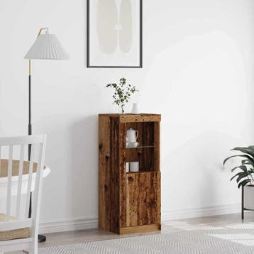 vidaXL LED Sideboard Oudhout 41 x 37 x 100 cm Bewerkt hout, Huis en Inrichting, Kasten | Buffetkasten, Minder dan 50 cm, Verzenden