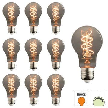 Set van 10 LED lampen E27 | 6.6 watt dimbaar | 1800K extra, Verzenden, Nieuw, E27 (groot), Overige typen