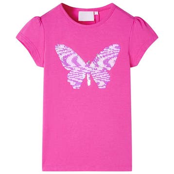 vidaXL Kindershirt met kapmouwen 104 donkerroze, Verzenden, Nieuw