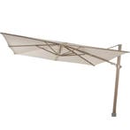 Siesta premium zweefparasol 300x300 cm houtlook sand 4, Tuin en Terras, Ophalen of Verzenden, Nieuw