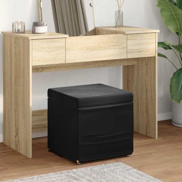 vidaXL Kruk Zwart 41 x 41 x 40 cm Velvet en Gefabriceerd, Verzenden, Nieuw