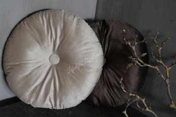 Rond velvet kussen Pumice stone 40 cm, Ophalen of Verzenden, Nieuw