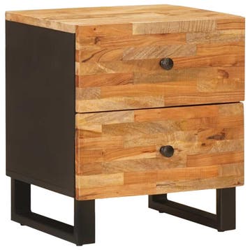vidaXL Nachtkastje Bruin 40 x 33 x 46 cm Massief Mango Hout, Minder dan 45 cm, Verzenden, Nieuw, Minder dan 55 cm