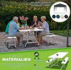Picknicktafel - Campingtafel - Biertafel - Opvouwbaar - 180, Verzenden, Zo goed als nieuw