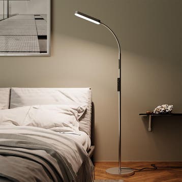 Vloerlamp Prisma LED, 5 lichtmodi, 12 W, dimbaar - zilver, Huis en Inrichting, Verzenden, Nieuw