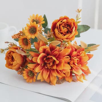 Kunstboeket Dahlia Rozen Madeliefjes - Zijde Bloemen voor Fe, Huis en Inrichting, Verzenden, Nieuw